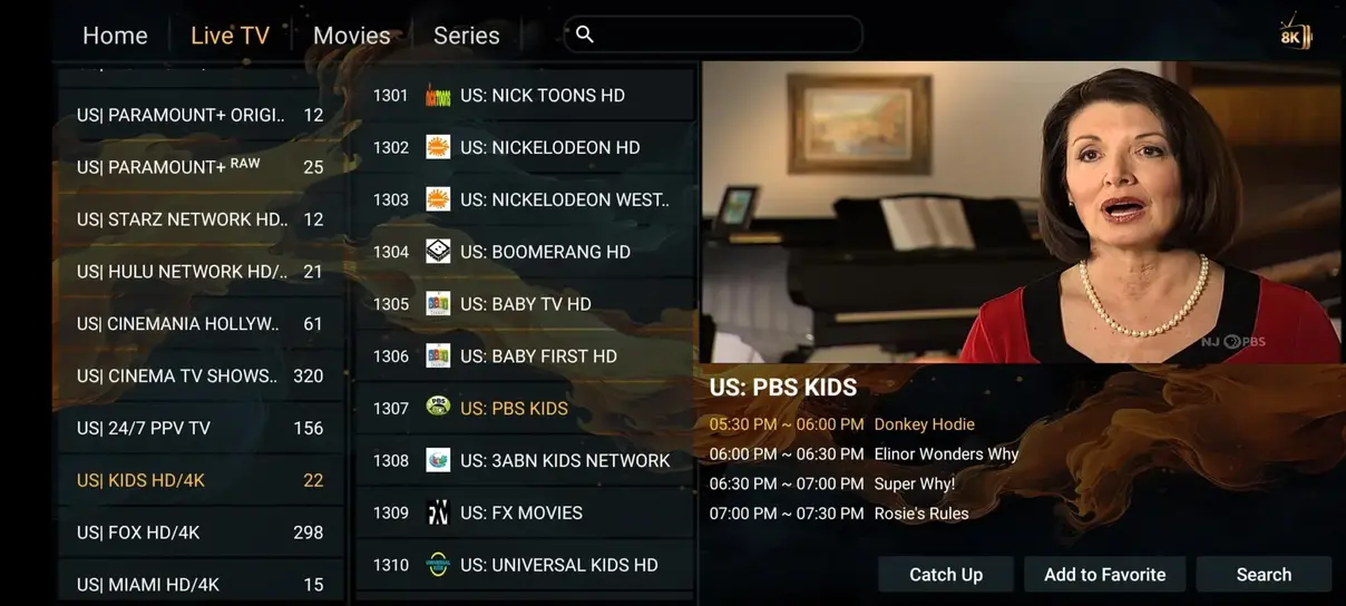 Live sportöversikt och matchschema på TV