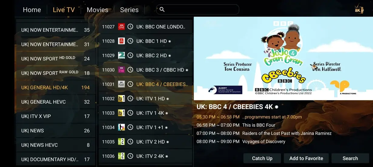 EPG programguide för nordiska kanaler