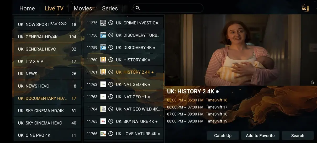4K Ultra HD strömning på storbilds-TV